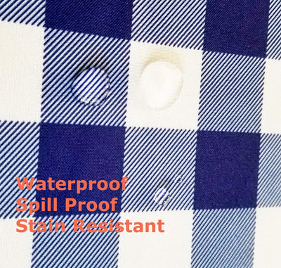 Tektrum 100% Polyester Waterproof 70 X 70 inch 70"X70" Square Checker Checkered Tablecloth Table Cover -Spill Proof/Stain Resistant/Wrinkle Free-for Picnic, Dinner, Restaurant (Blue and White)