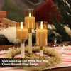 Rhytsing Gold Glass Battery Operated Candles with Remote, Flameless LED Candle Gift Set, Warm White Light - Include 6 Batteries