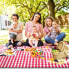 77" X 58" Extra Large Picnic Blanket & Waterproof Camping Mat, Soft Lightweight, Red & White Plaid