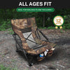 HITORHIKE Camping Strutter Folding Chair with Armrests and Breathable Nylon Mesh Back Compact and Sturdy Camo Low Hunting Chair