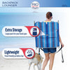 Rio Beach Portable Folding Backpack Beach Lounge Chair with Backpack Straps and Storage Pouch , Blue and Red, 8.5 lbs