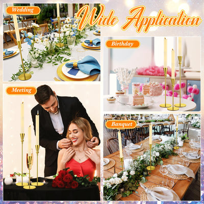 Tioncy 30 Pcs Gold Candlestick Holder Gold Taper Candle Holder Bulks Metal Candle Stick Holder for Christmas Wedding Party Anniversary Table Centerpiece Fit 0.75 Inch Thick Candle, 8.7'', 10.6'', 13''