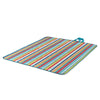 ONIVA - a Picnic Time brand - Vista Outdoor Picnic Blanket & Tote 59" x 51" - Beach Blanket - Camping Blanket, (Fun Stripe Pattern with Aqua Blue Exterior)