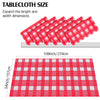 24 Pack Gingham Checkered Tablecloths 54 x 108 Inch Disposable Table Covers Rectangle Plastic Tablecloths Buffalo Plaid Picnic Table Covers for Birthday Party Decoration(Red and White Checkered)