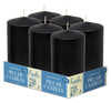 Hyoola Black Pillar Candles 3x6 Inch - 6 Pack Unscented Pillar Candles - European Made