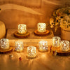 92 Pieces Led Votive Bulk Paper Candle Holders Tea Light Holder Flameless Battery Operated Decorative Wraps for Wedding Table Party (Gold)