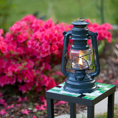 Feuerhand Outdoor Kerosene Fuel Lantern, German Made Weather Resistant Baby Special 276 Galvanized Hurricane Lamp for Camping or Patio, 10 inches, Gray