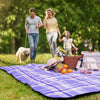 Extra Large Waterproof Picnic Blanket, 79''x79'' Outdoor Foldable Mat, Sandproof Beach Rug, Machine Washable, Compact 3-Layer Padded, Gift for Camping, Park, Hiking, Party, Kids, Family, Couple (Blue)