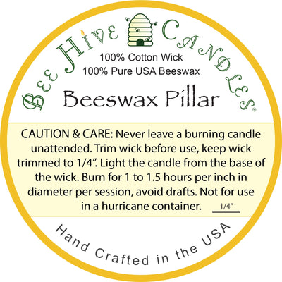 Bee Hive Candles 100% Pure Beeswax Pillar Candle (2" x 3" (3-Pack))