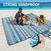 Picnic Blankets Extra Large Outdoor 80" x 80" - Beach Blanket Waterproof Sandproof with Shoulder Strap, Machine Washable, Picnic Mat with Stakes for Grass Concert, Park, Lawn,Travel, Spring Summer. Blue