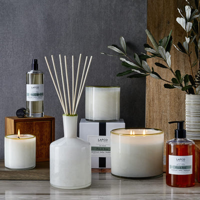 LAFCO New York 3-Wick Candle, Feu de Bois - 30 oz - 120-Hour Burn Time - Reusable, Hand Blown Glass Vessel - Made in The USA