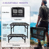 BRIAN & DANY Folding Grill Table Camping Table, Metal Portable Picnic Table, Lightweight Height Adjustable Foldable Table for Outdoor, Black, 23.6"x15.7"x10.6/22.1"