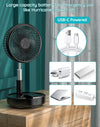 Primevolve Portable Oscillating Standing Fan,Rechargeable Battery Operated USB Floor Table Desk Fan with Remote, 4 Speed Settings Pedestal Fans for Bedroom Office Camping Fishing Travel Black 7.7"