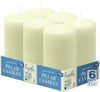 HYOOLA Ivory Pillar Candles 3x6 Inch - Unscented Pillar Candles - 6-Pack - European Made