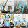 Petristrike Ocean Scented Pillar Candles,60+ Hrs Long Burning Candles, Set of 3 Blue Candles for Home Scented (3x6'')