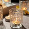 MOSROAD 24 Pcs Votive Candle Holders for Table, Flower Tea Lights Candles Holders, Clear Glass Candle Holder for Wedding Decor, Table Centerpiece, Home Decor