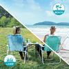 #WEJOY Anti-tip Over Folding Webbed Lawn Chair, Oversized 17-in High Beach Chair for Adults Heavy Duty,Aluminum High Seat Camping Chair for Elder Outdoor Garden Park Backyard(Grey/Blue)