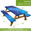 Picnic Table Cover with Bench Covers 6FT 3 Pcs Waterproof Windproof Aesthetic Camping Tablecloth with Drawstring Bag, Fitted for 6 Foot Rectangle Tables and Seats, Dark Blue Green