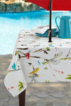 Benson Mills Spillproof Spring/Summer Fabric Outdoor Tablecloth with Umbrella Hole, Zippered Table Cloth for Rectangle tables, Picnic/Patio table (60" x 104" Rectangular with Umbrella Hole, Menagerie)