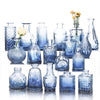 Fixwal Set of 18 Blue Bud Vases for Flowers, Vintage Clear Glass Vases Small Vases for Centerpieces for Home Table Decor Rustic Wedding Decorations
