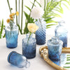 Fixwal Set of 18 Blue Bud Vases for Flowers, Vintage Clear Glass Vases Small Vases for Centerpieces for Home Table Decor Rustic Wedding Decorations