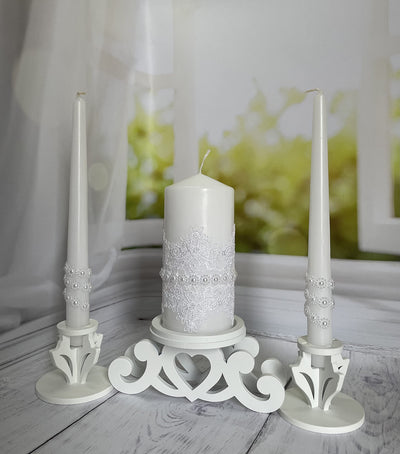 Magik Life Unity Candle Set for Wedding - Wedding Unity Set for Reception and Ceremony - Candle Sets - 6 Inch Pillar and 2 * 10 Inch Tapers