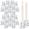 24 Pcs Candlestick Holders Glass Candle Holders 2.2 High Clear Taper Candlestick Holders Wedding Glass Candle Stick Holder for Wedding Decor Wedding Centerpieces Party Supplies