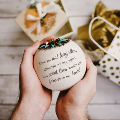 Pavilion Gift Company 19093 Forever in My Heart Terra Cotta Candle Holder, 4-Inch, White