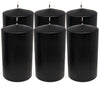 Hyoola Black Pillar Candles 3x6 Inch - 6 Pack Unscented Pillar Candles - European Made