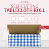 Grandipity Plastic Tablecloth Roll - 54" x300' Blue Gingham Checkered Plastic Table Cloths for Parties | Disposable with Cutter Box - Cut to Size Disposable Plastic Tablecloth for Rectangle & Round