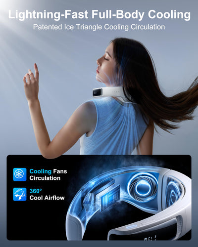 RANVOO 2024 [No.1 Coolest & Most Portable] AICE LITE Neck Air Conditioner, Ultimate Immersive Cooling 6,000 mAh Rechargeable Neck Fan Personal Cooling Device Gift that Blow Cold Air