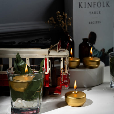 SECEL Pack of 24 Floating Candles 2 Inch 4+Hours Paraffin Wax%100 Cotton Wick Dripless & Smokeless Home Decor, Wedding Decorations, Valentine Decors, Birthday Dinners, Celebrations