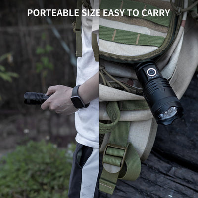 LBE Rechargeable LED Flashlights High Lumens, 990,000 Lumens Super Bright Flashlights with 5 Modes, Waterproof Powerful Flash Light Multifunctional Flashlights for Home Camping Hiking(2 Pack)