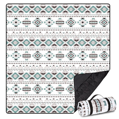 Airensky Extra Large Picnic Blanket(79 "x 82"), 3-Layer Thickening Waterproof Camping Blanket, Sandproof Picnic Blanket for Beach, Machine Washable, Wear-Resistant, Soft and Comfortable (Boho Gray)