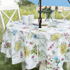 Benson Mills Spillproof Spring/Summer Heavyweight Fabric Outdoor Tablecloth with Umbrella Hole, Zippered Table Cloth for Round Tables, Picnic/Patio (Blooming Floral, 70" Round with Umbrella Hole)