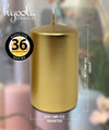 Hyoola Metallic Pillar Candles - 6 Pack - Gold Pillar Candles - European Made Decorative Pillar Candles - 2.4 Inch x 4 Inch