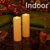 Large Flameless LED Candles Outdoor: 12" x 4" Battery Operated Pillar Candles Flickering with Timer Waterproof Fake Electric Candles with Remote for Patio Porch Lanterns (Ivory Set of 2)