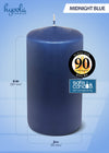 Hyoola Midnight Blue Pillar Candles 3x6 Inch - 6 Pack Unscented Pillar Candles - European Made