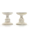 Hosley's Set of 2 White Wood Pillar Holders - 5" High. Ideal Gift for Weddings, Special Occasion, Spa, Aromatherapy Settings, Candle Gardens W1