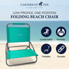 Caribbean Joe Folding Beach Chair, 1 Position Lightweight and Portable Foldable Outdoor Camping Chair, Teal