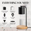 Candle Warmer Lamp Flameless Electric Candle Warmer with Timer & 2 Bulbs, Wax Warmer Lamp for Jar Candles, Lamp Warmer with Timer & Dimmer, Stylish Candle Warming Lamp, Black/Wood