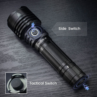 sofirn C8L Rechargeable Flashlight with 3100 Lumens, Tactical Flashlight Up to 531m, IPX8 Waterproof, for Emergency, Heavy Duty, Search and Outdoor Use