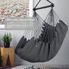 SUNCREAT Hammock Chair Swing with Steel Support Bar, Side Pocket, Large Hanging Chair Outdoor, Max 450lbs Capacity, Dark Gray