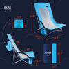 Nice C Beach Chair, Beach Chairs for Adults 2 Pack w/Cooler Compact High Back, Cup Holder & Carry Bag & Heavy Duty Outdoor, Camping, BBQ, Travel, Picnic, Festival (Set of 2 Blue)