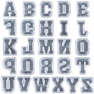 26 pcs 7 inch Letter Mold Alphabet Mold Letter Resin Mold Letter Candle Mold Letter Soap Mold Clay Mold Candle Making Molds Craft Supplies 3D Mold Silicone Mold for Resin Resin Casting Mold