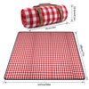 77" X 58" Extra Large Picnic Blanket & Waterproof Camping Mat, Soft Lightweight, Red & White Plaid