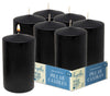 Hyoola Black Pillar Candles 3x6 Inch - 6 Pack Unscented Pillar Candles - European Made