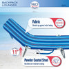 Rio Beach Portable Folding Backpack Beach Lounge Chair with Backpack Straps and Storage Pouch , Blue and Red, 8.5 lbs