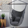 SUNCREAT Hammock Chair Swing with Steel Support Bar, Side Pocket, Large Hanging Chair Outdoor, Max 450lbs Capacity, Dark Gray