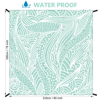 HIHOHO Beach Blanket Waterproof Sandproof Beach Mat 79”x 83” for 1-4 Adults Quick Drying Durable Outdoor Picnic Mat for Beach Festival Travel Picnic Camping Hiking (LBL-Ripple, 79"×83"(4 Person))